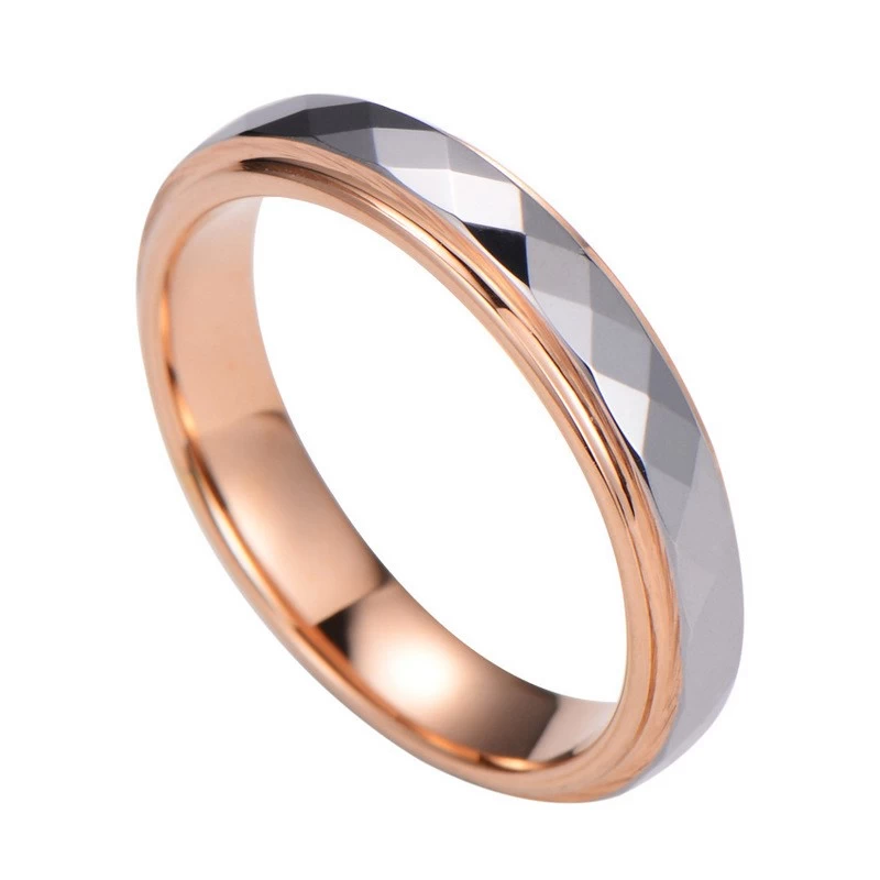 Newest Design 6mm Domed Faceted and High Polished Tungsten Carbide Ring Men's Wedding Bands Tungsten Faceted Ring China Manufacturer - COPY - wn841b
