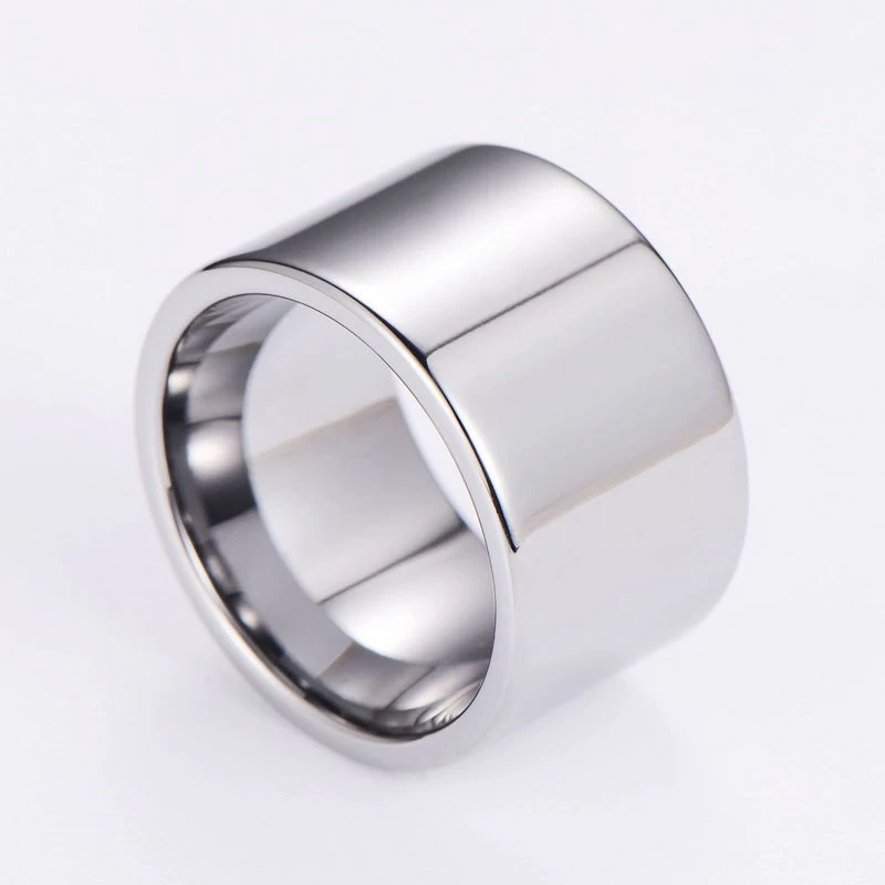 Fand nuziali di tungsteno di tungsteno da uomo alto 14 mm alte pipa da 14 mm tagliato in carbone in carbone di tungsteno extra largo