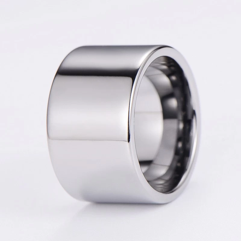 Fand nuziali di tungsteno di tungsteno da uomo alto 14 mm alte pipa da 14 mm tagliato in carbone in carbone di tungsteno extra largo