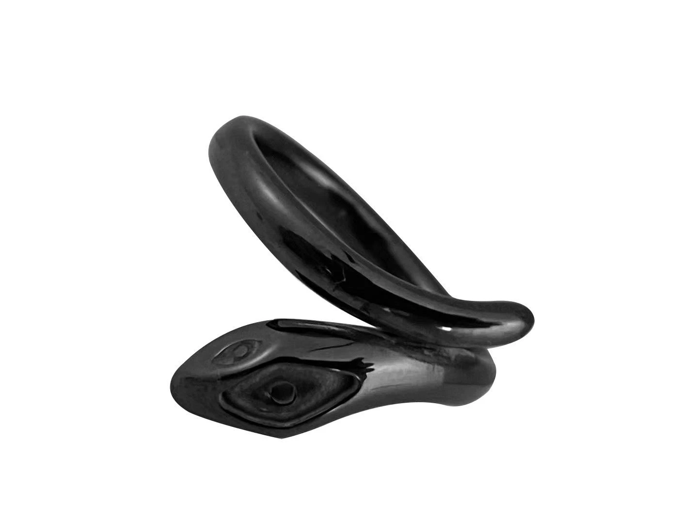 Jewelry Making Component - Black Ceramic Blank Ring with Snake Motif, for Gold & Silver Setting China Manufacrturer