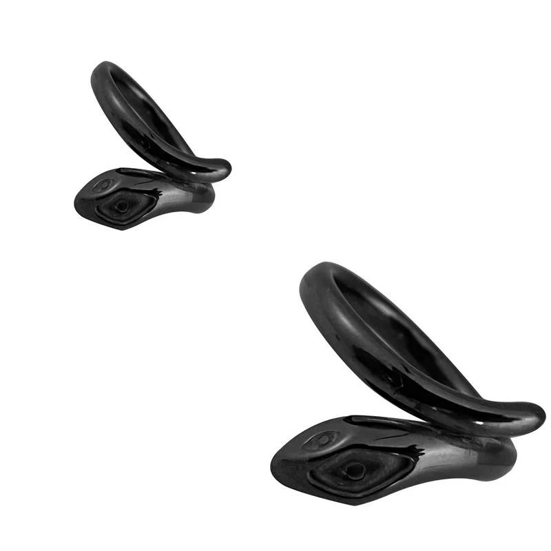 Jewelry Making Component - Black Ceramic Blank Ring with Snake Motif, for Gold & Silver Setting China Manufacrturer