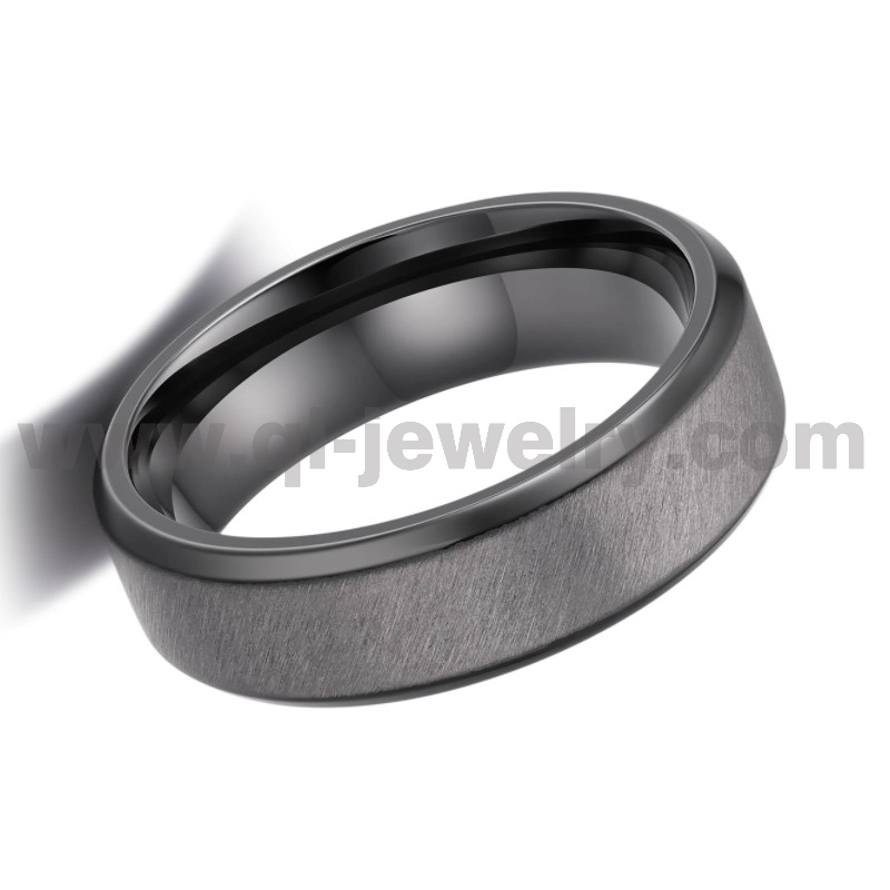 8 mm hochwertige Eheringe aus reinem Tantal – individuelle Größen und Stile mit schräg gebürsteter Oberfläche