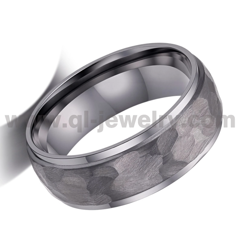 8 mm breiter Ring aus reinem Tantal, handgehämmerte Textur, direkt ab Werk und anpassbar