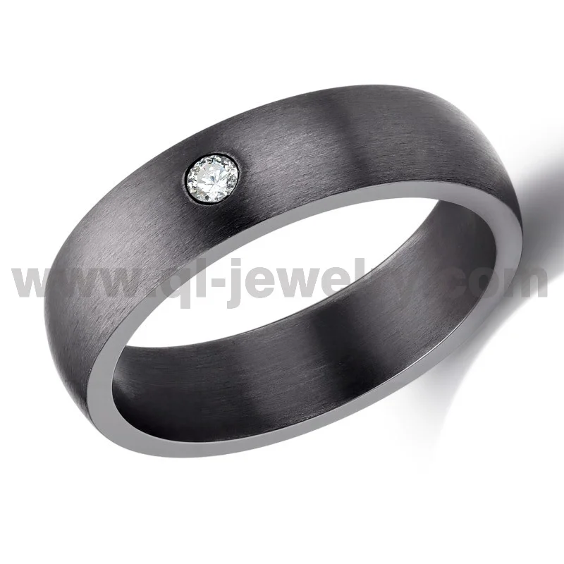 6mm Matte Dome Tantalum Diamond Ring for Women - OEM/ODM Manufacturing