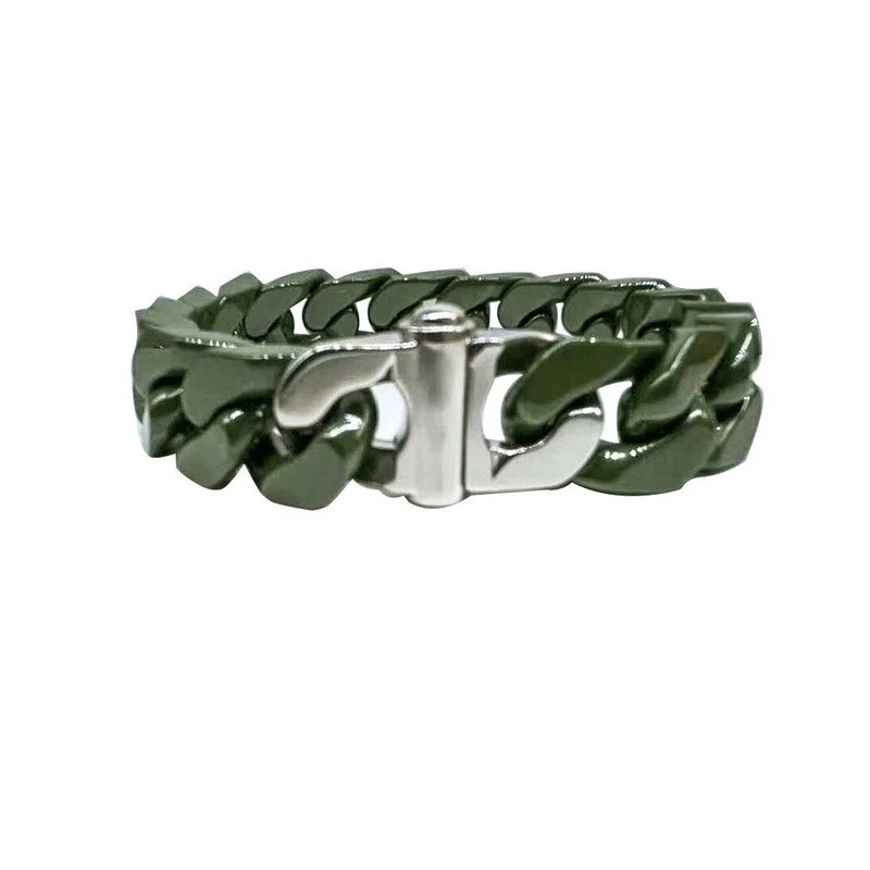 Wholesale Men's Cuban Link Hip-Hop Style Ceramic Bead Bracelets