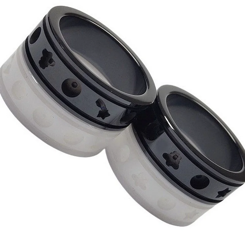 Galaxy-Inspired Interlocking Ceramic Zirconia Ring Set | Direct Factory & Bulk Supply