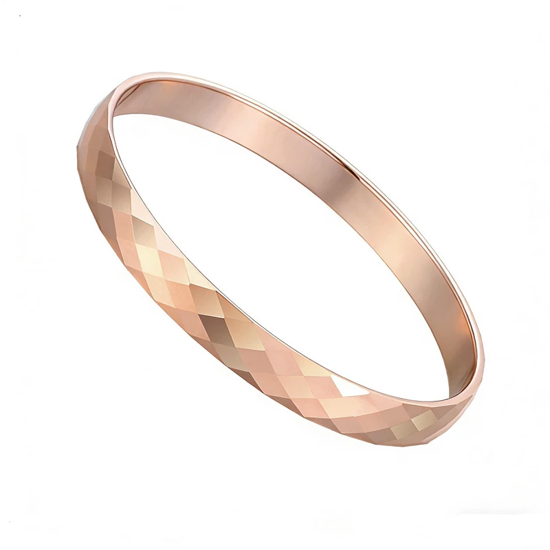 6mm Diamond-Facetted Electroplated Tungsten Bracelet Tungsten Bangle for Wholesale