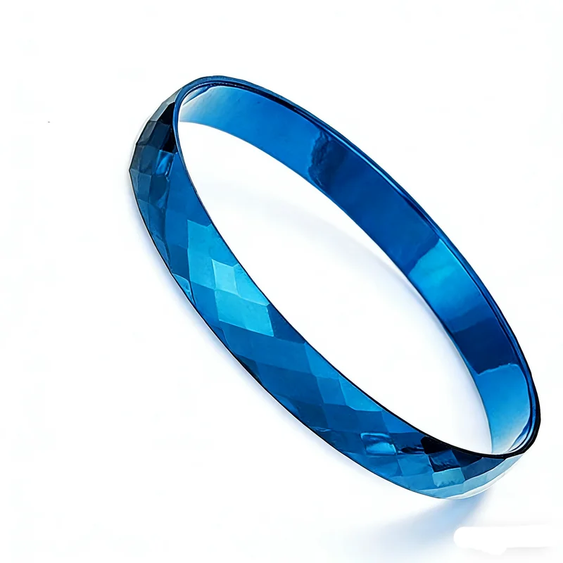 6mm Diamond-Facetted Electroplated Tungsten Bracelet Tungsten Bangle for Wholesale
