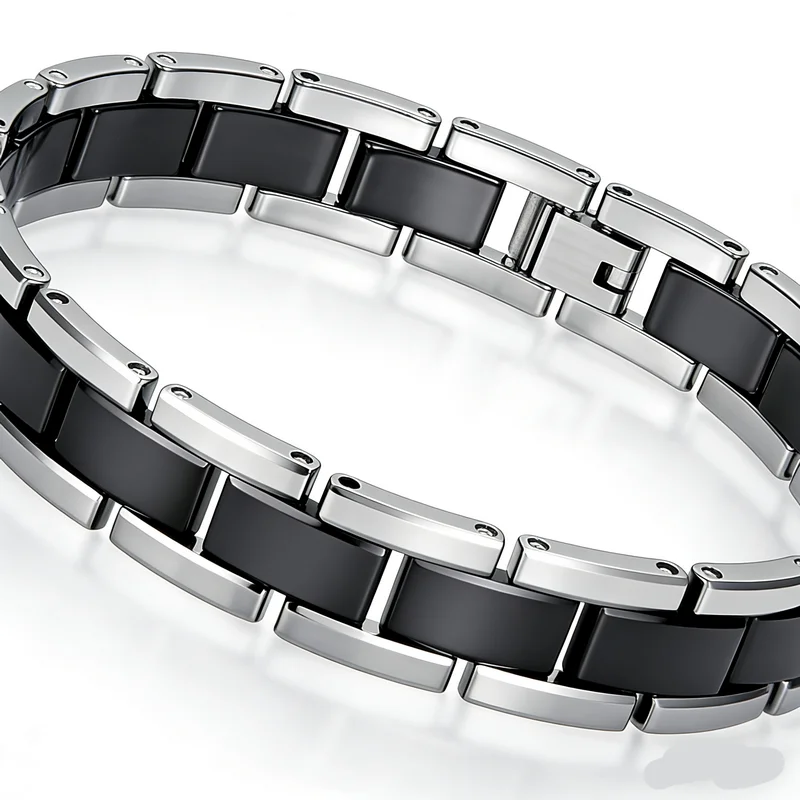 Direct Manufacturer Supply: Durable Black Vacuum-Plated Tungsten Couple Bracelets for Wholesale