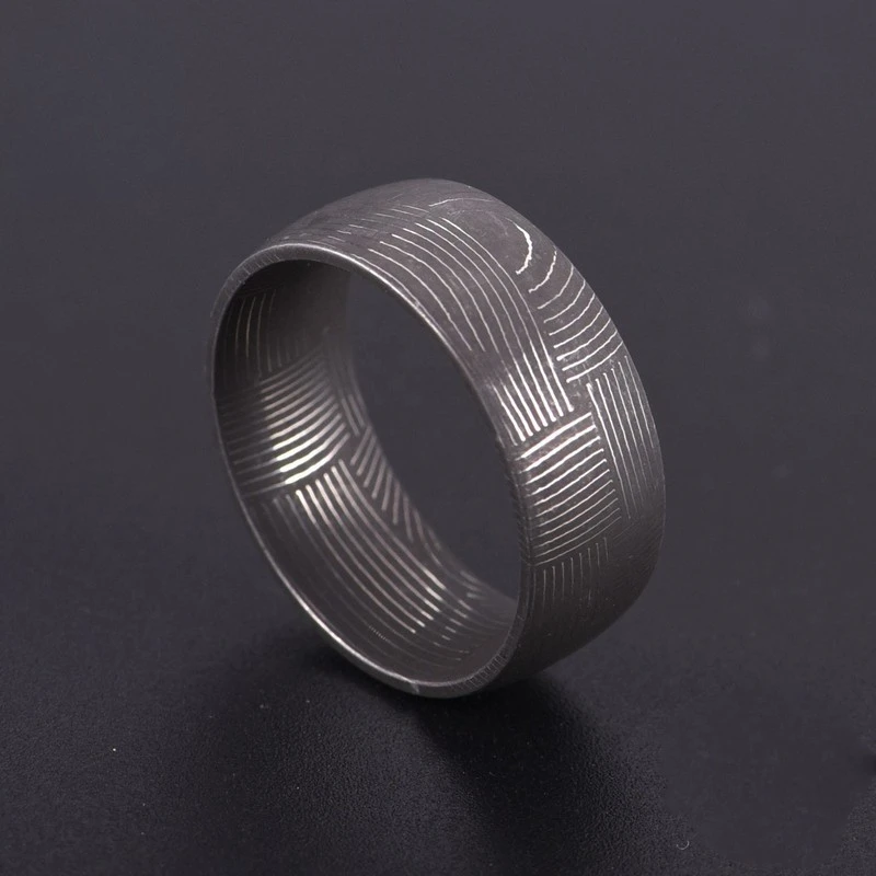 B2B Wholesale Premium Handmade Comfort Fit Damascus Steel Wedding Band Rings for Resale