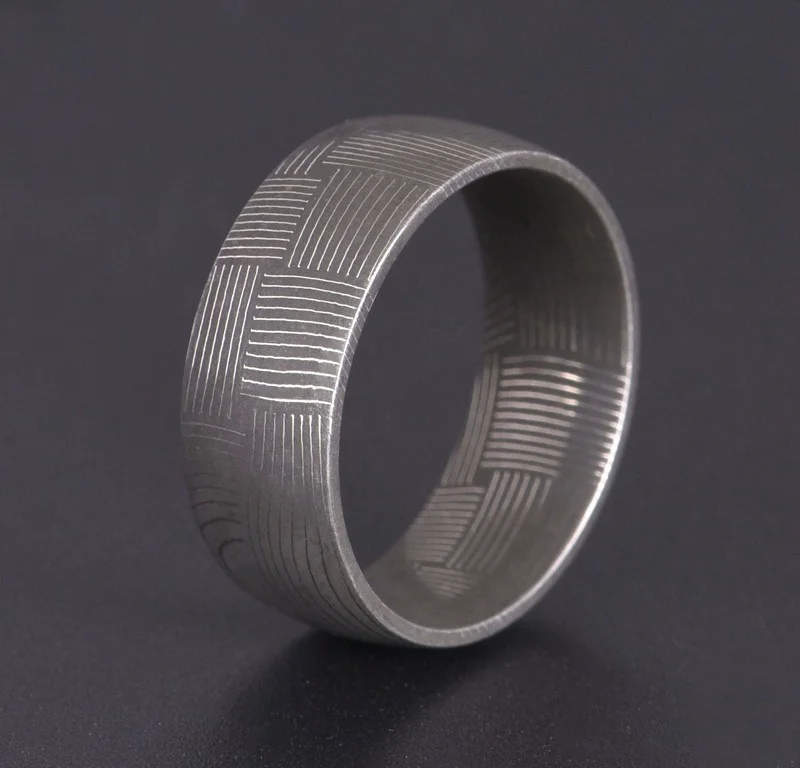 B2B Wholesale Premium Handmade Comfort Fit Damascus Steel Wedding Band Rings for Resale