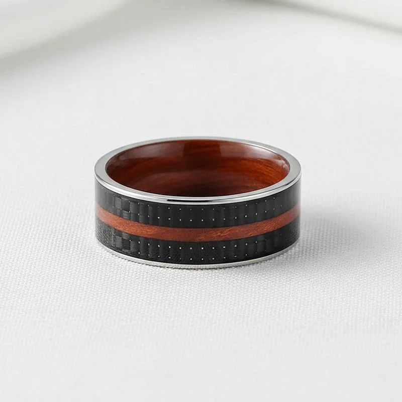 Bagues de mariage en tungstène avec incrustation de bois de rose naturel et de fibre de carbone vintage de qualité supérieure – Vente en gros en vrac pour les détaillants de bijoux