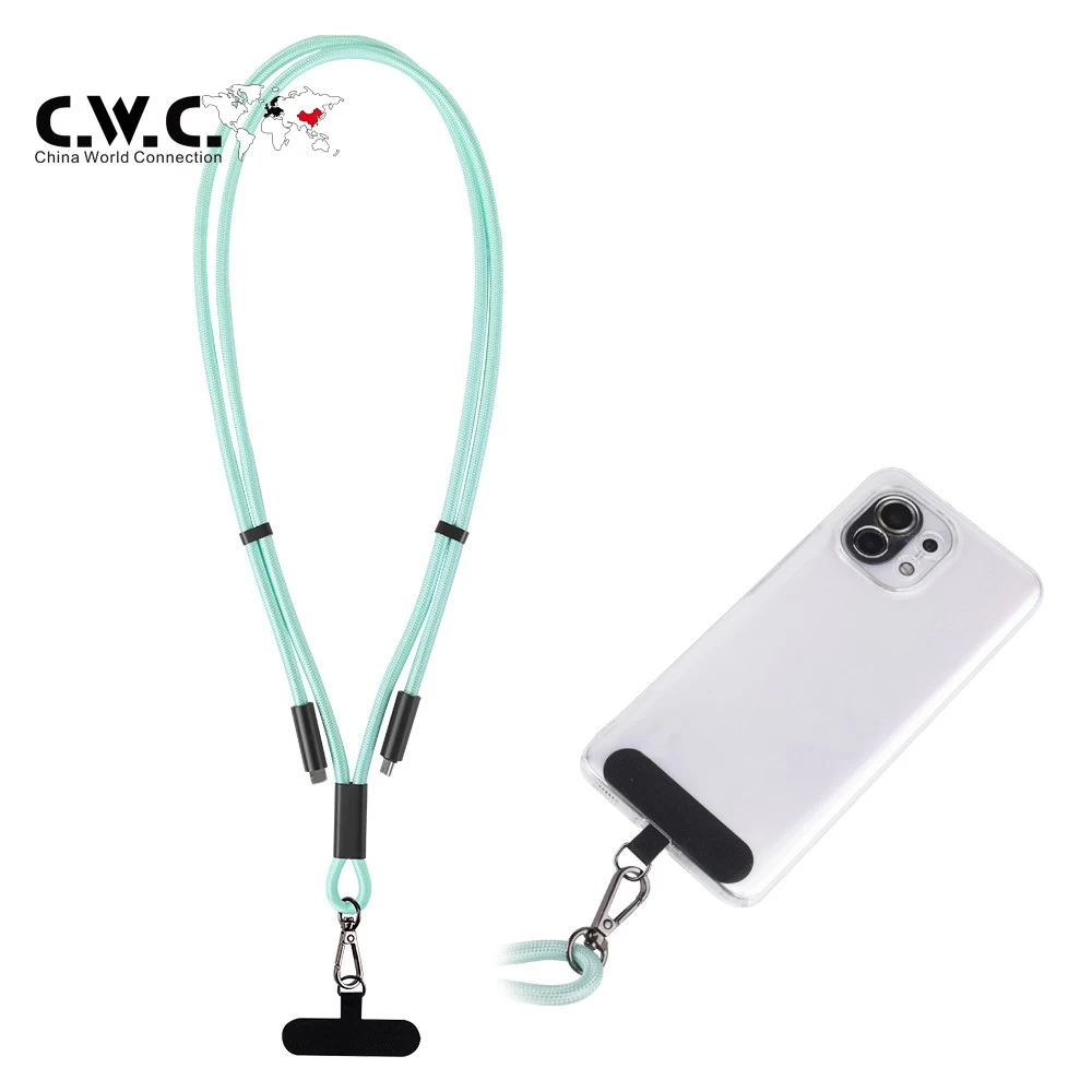 中国 2 in 1電話ストラップPD 60W充電ケーブルタイプCからCネックストラップクロスボディ60Wストラップ充電ケーブル メーカー