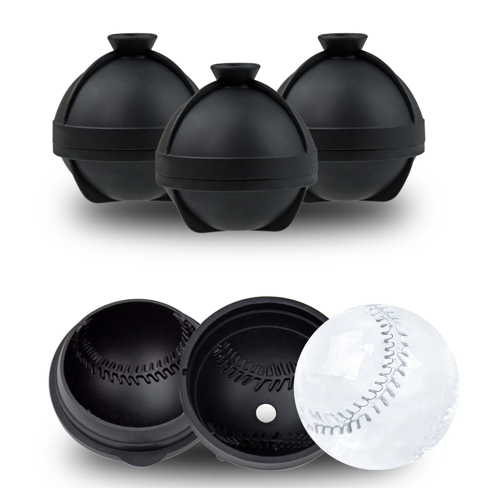 China Benhaida Leakproof 2.5Inch Slow Melting Whiskey Ice Ball Maker with Funnel BPA Free Silicone Baseball Ice Mold manufacturer