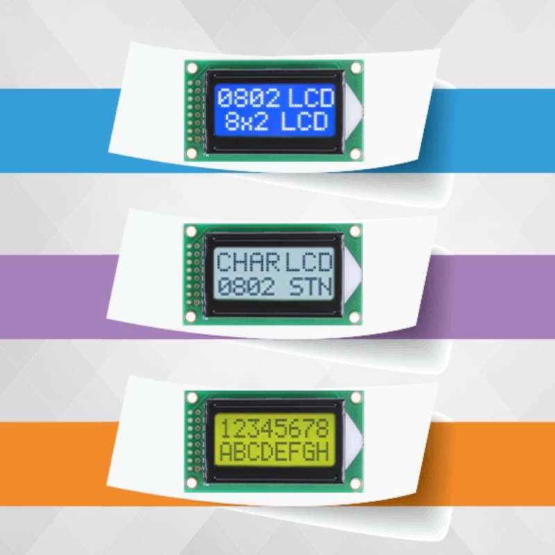 China Módulos de exibição LCD de caracteres 2x8 0802 para medidor de instrumento (WC0802B0) fabricante