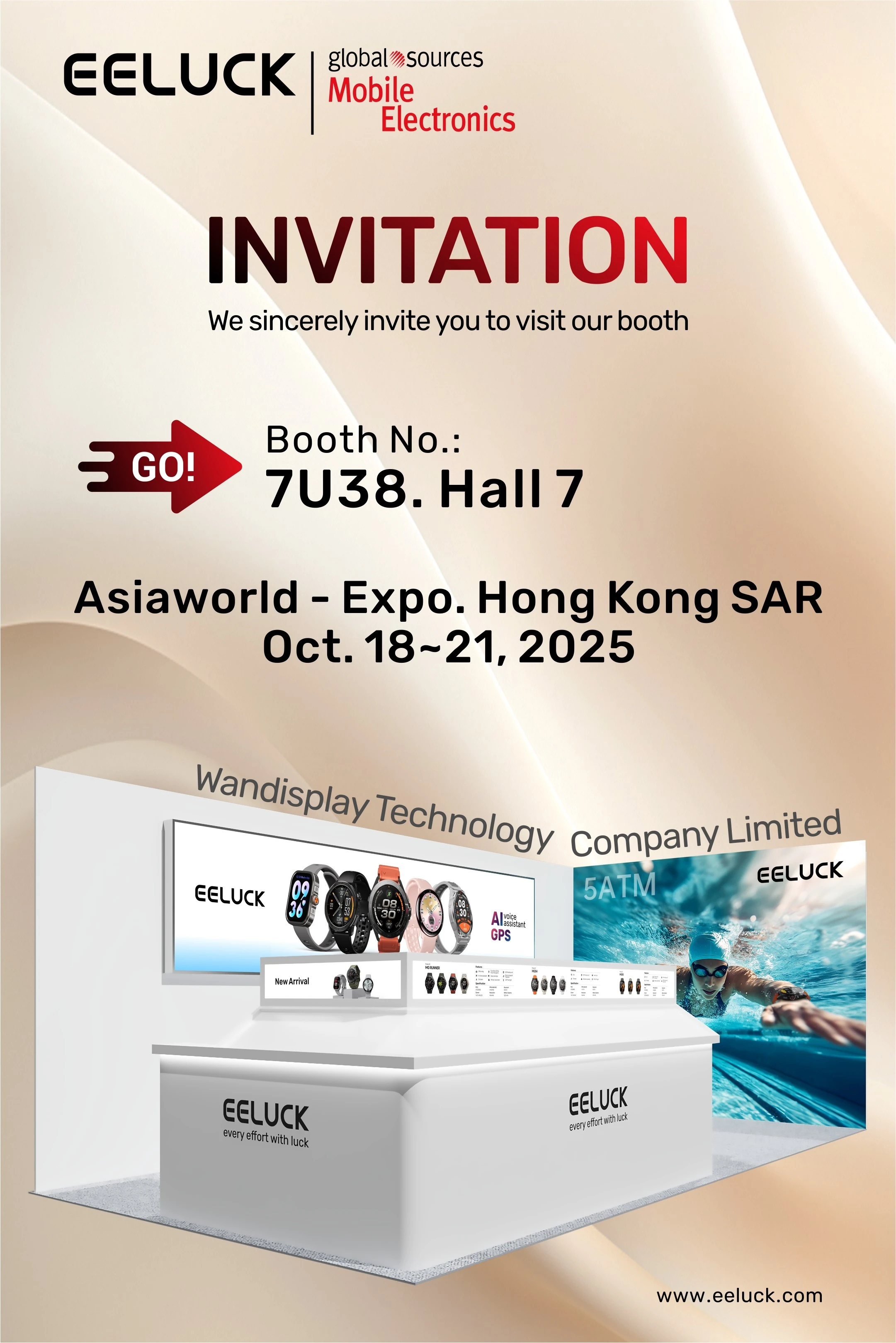 Eeluck ve vlastnictví Wandisplay se zúčastní mobilní elektroniky Global zdrojů 2025