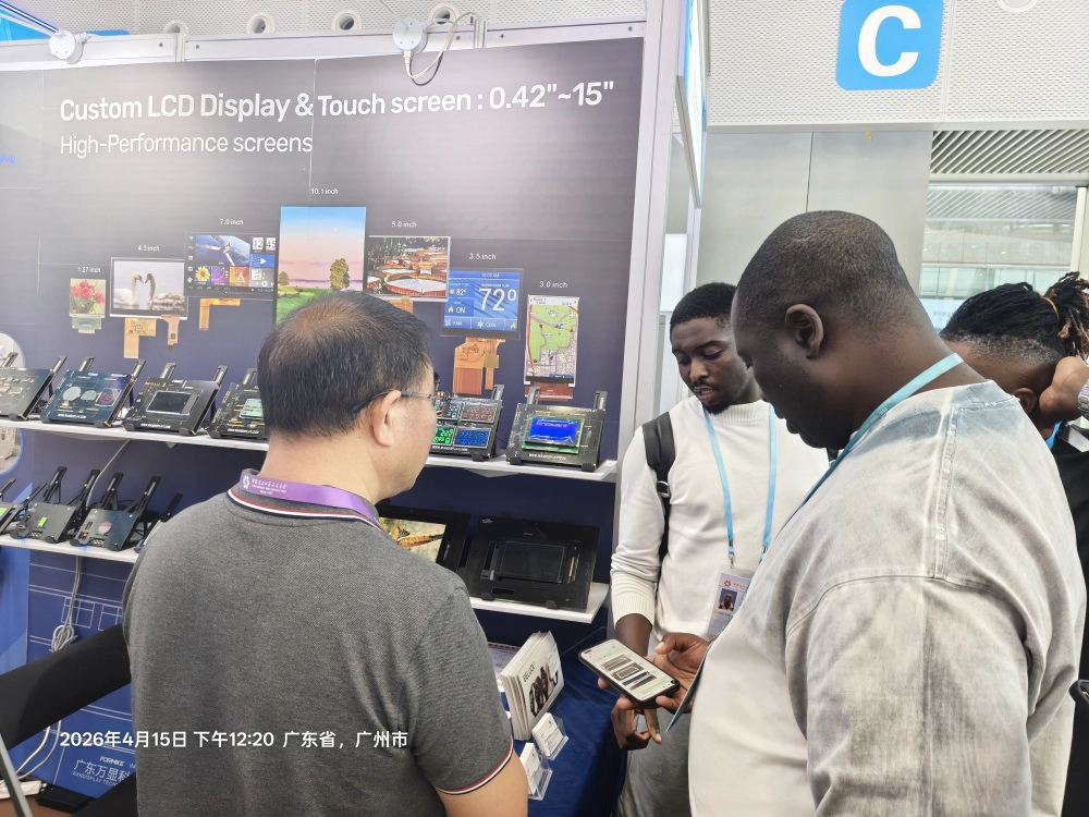Wandisplay team discussing custom LCD display solutions with overseas buyers