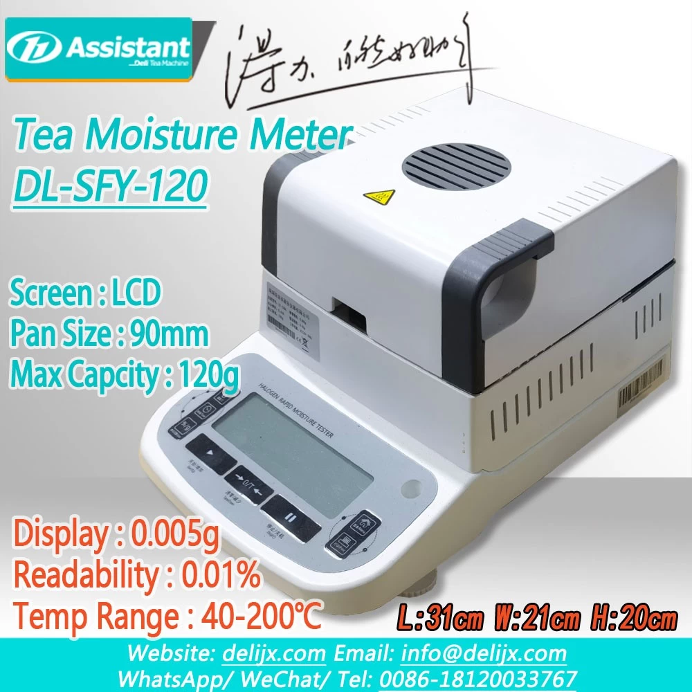 porcelana Medidor de humedad de té, para analizador de humedad de té seco y húmedo Iis DL-SFY-120 fabricante