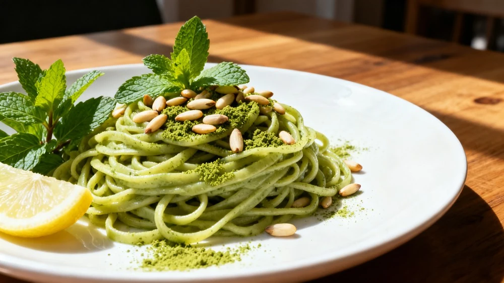 Matcha Pine Nut Pasta