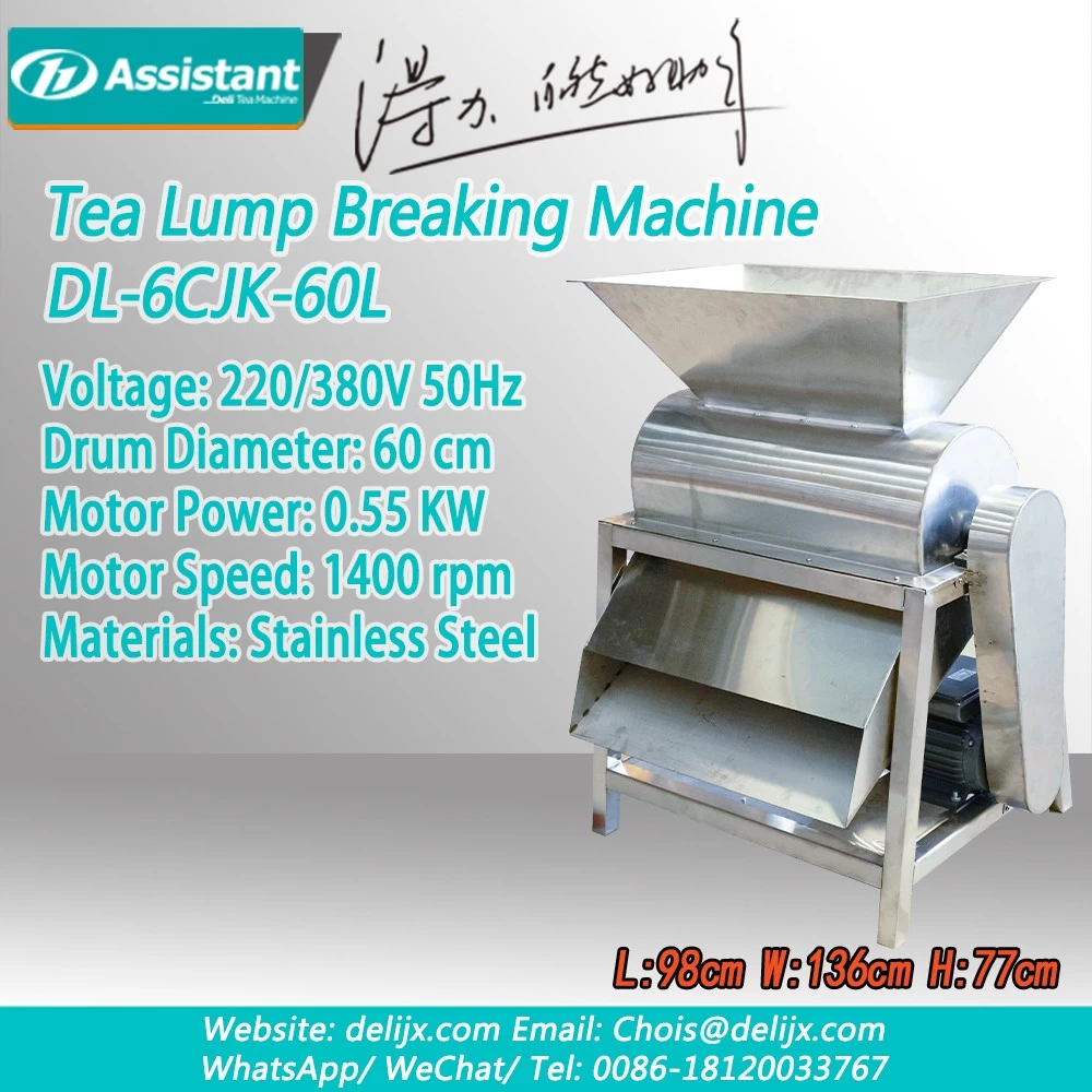 Keluli tahan karat mesin deblocking teh hitam mendatar DL-6CJK-60L