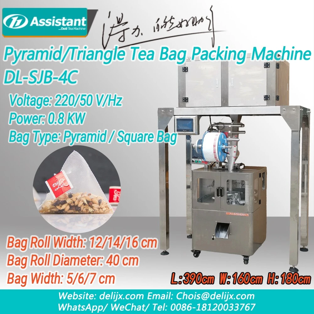 Máy đóng gói túi trà hình chóp/tam giác tự động DL-SJB-4C
