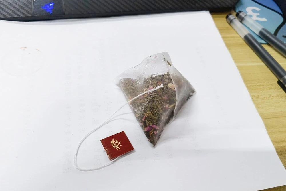 Triangular Nylon Tea Packaging Bag with Label