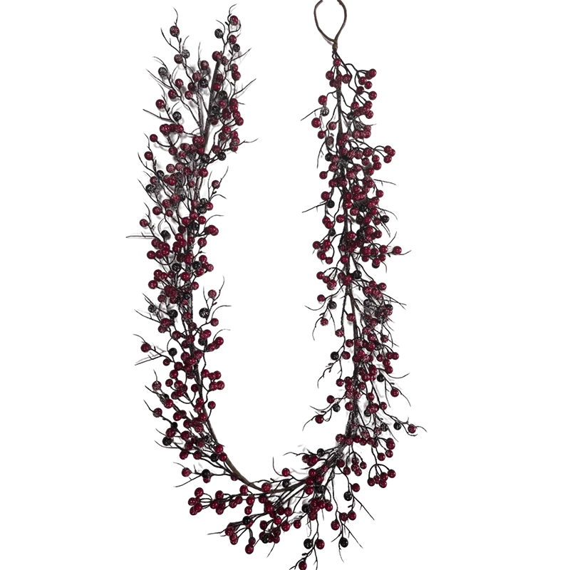 China Senmasine 6ft red berries garland for winter front door farmhouse wall hanging christmas decoration manufacturer