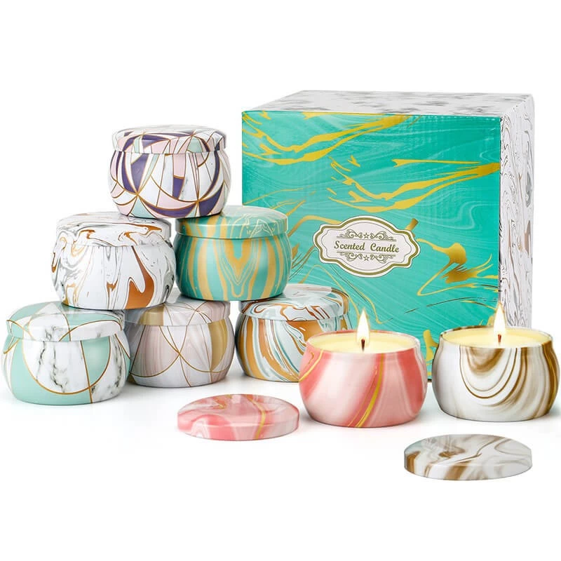 Cina Senmasine 8 pezzi Set regalo profumato per candele di cera di soia Etichetta personalizzata Candele profumate per aromaterapia di lusso produttore