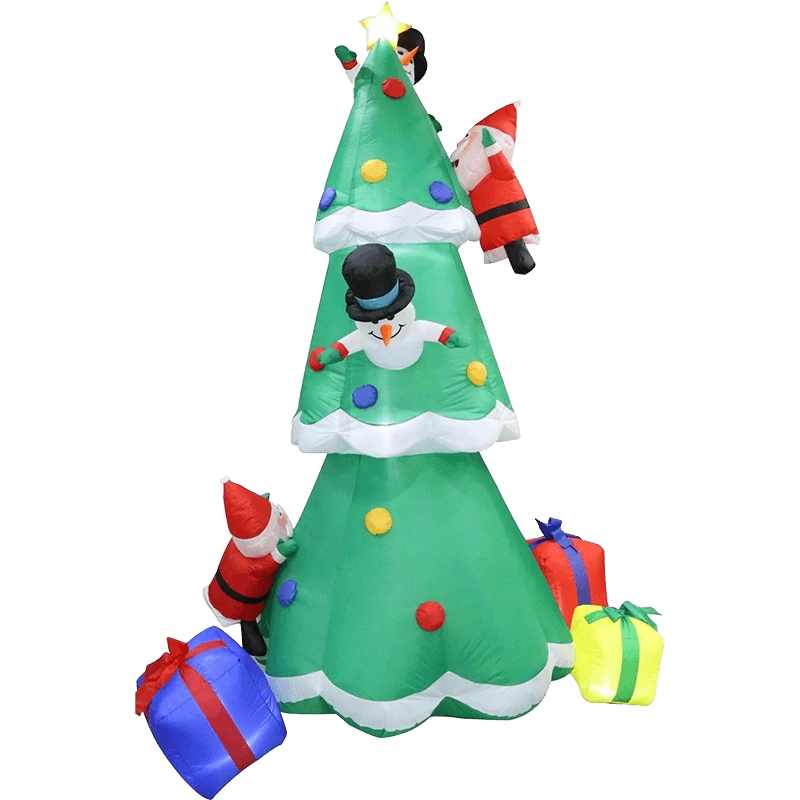 Китай Senmasine Рождественская надувная елка Blow Up Рождественское украшение Встроенные светодиодные фонари Крытый открытый праздничный декоративный производителя