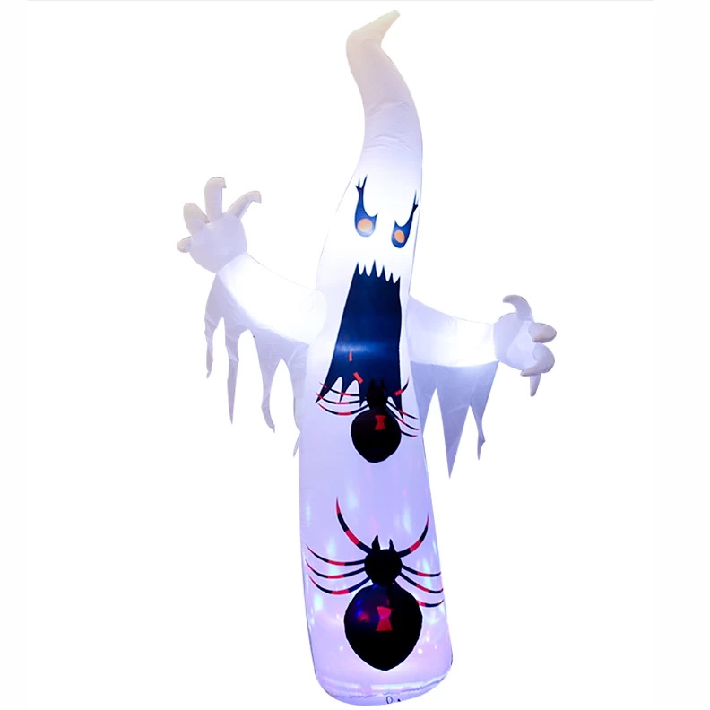 China Senmasine Multiple Styles Halloween Inflatable Ghost with Built-in Led Flame Projector Light manufacturer