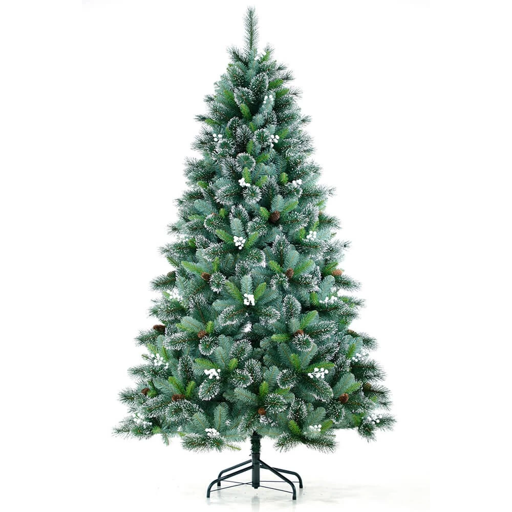Китай Senmasine 7,5 футов игольчатая искусственная рождественская елка из смешанного ПВХ с сосновыми шишками, украшение для дома для отдыха на открытом воздухе производителя