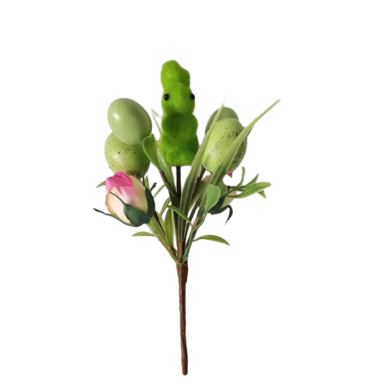 Chine Senmasine Pics à œufs de Pâques avec feuilles artificielles, fleurs, lapin, carotte, décoration 9/10/11/12/14/15 pouces fabricant