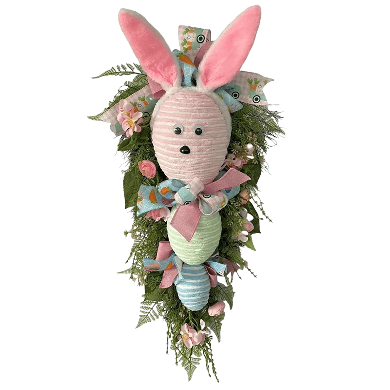 porcelana Senmasine botín de Pascua para decoración colgante de puerta delantera huevos de plástico de colores mezclados hojas artificiales fabricante