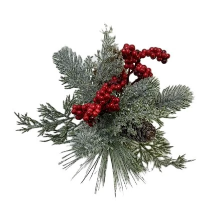 China Senmasine pine floral picks with pinecone red berries artificial leaves mixed ball DIY ornaments decoration manufacturer