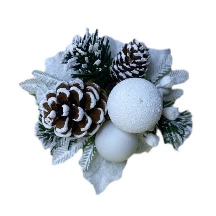 porcelana Senmasine escarchada púas navideñas para corona de bricolaje, decoraciones navideñas, ramas de agujas de pino flocadas en la nieve fabricante