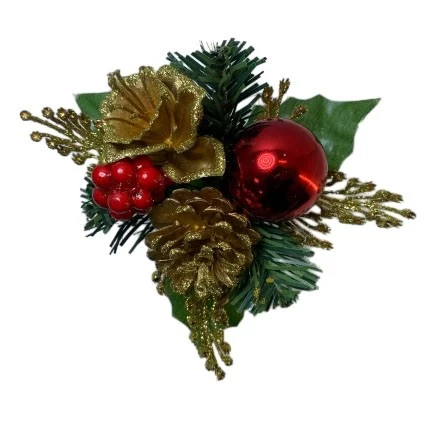 porcelana Senmasine bolas de adorno de Navidad rojas selecciones con rama de brillo hojas artificiales decoración de Navidad DIY fabricante
