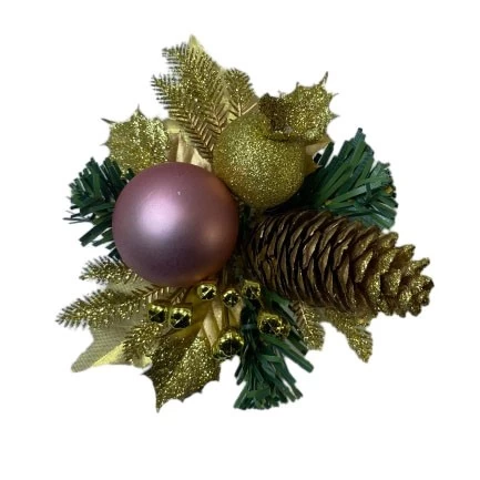 porcelana Senmasine, púas de piña artificial con purpurina, adornos de bolas mezclados para Navidad, vacaciones de invierno, decoración DIY fabricante
