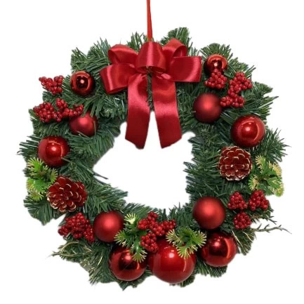 Cina Senmasine 30 cm 50 cm porta ghirlanda di Natale per le vacanze appese decorazioni decorative con fiocchi misti ornamenti palla di Natale produttore