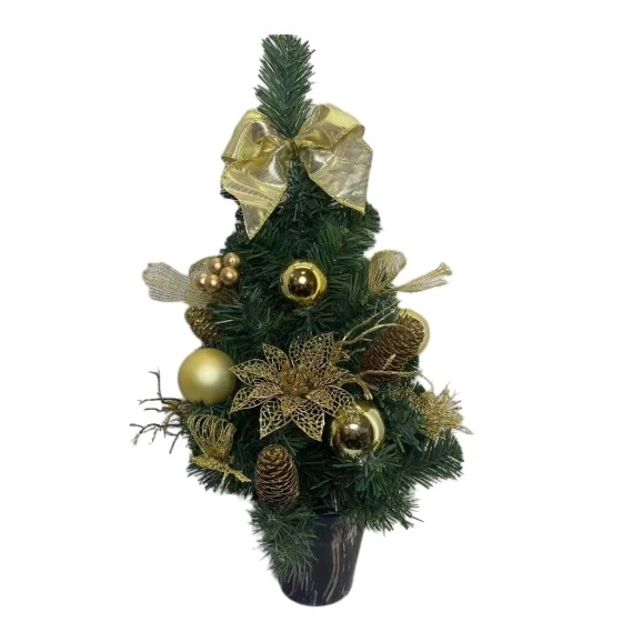 China Senmasine 50 cm Tisch-Weihnachtsbaum mit Schleifen, Tannenzapfen, für Zuhause, Innenbereich, Urlaub, Tischdekoration Hersteller