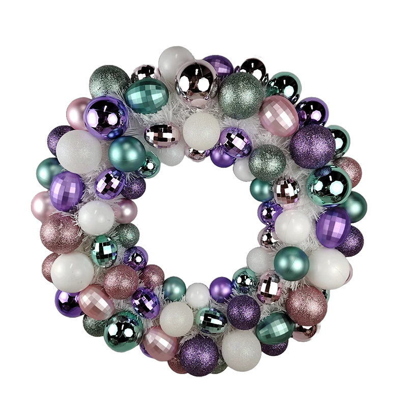 porcelana Corona de bolas de adornos Senmasine de 30cm, 40cm y 50cm para decoración de fiesta navideña en la pared de la puerta fabricante