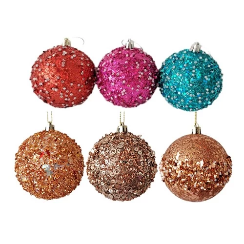 Cina Senmasine palline di Natale in plastica glitterate per appendere decorazioni natalizie, infrangibili, palline per ornamenti a forma speciale produttore