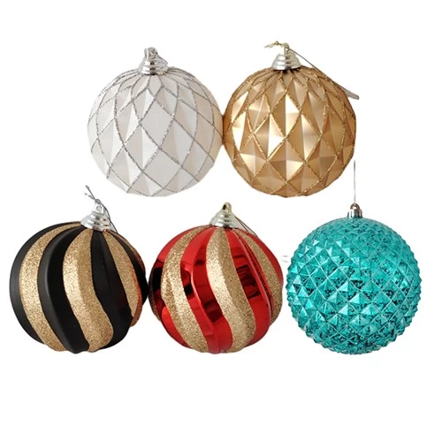 Cina Senmasine Palline di Natale infrangibili da 12 cm Ornamenti pendenti a forma speciale Palla di plastica con ciondolo natalizio unico produttore