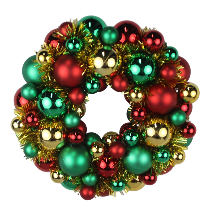 Cina Senmasine ghirlanda di palline da 13 pollici con decorazioni di festival di ornamenti di palline in oro rosso verde classico colorato in orpelli produttore