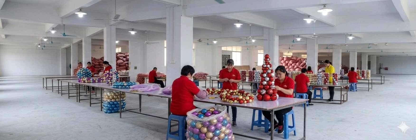 Christmas ball wreath process