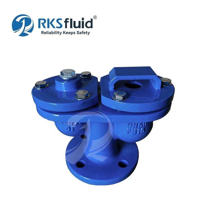 China Chinese valve manufactured DN50 DN100 ductile iron flange double ball air release valve PN16 for water manufacturer