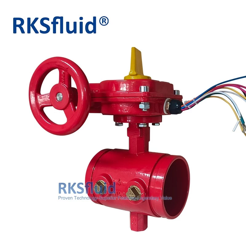 China Factory Supply DN100 4inch Fire Fighting Fire Hydrant Grooved Manual Butterfly Valve manufacturer