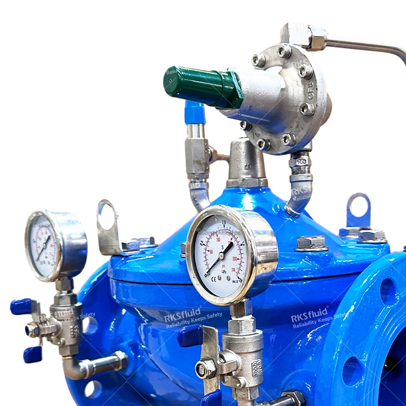 الصين K200 / R200 شفة SS304 SS316 صمام تخفيض الضغط، تتحمل بالكامل / تتحمل مخفض، DN80 DN100 PN16 الصانع