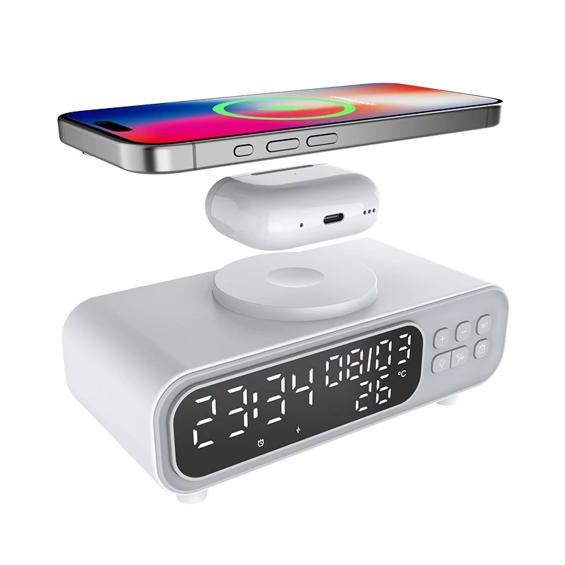 Cina Display di ricarica wireless multifunzionale con termometro F/C Data LED Display digitale per l'uso del desktop (MH-D67) produttore