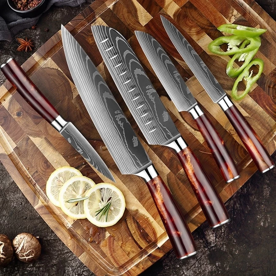 Buy Wholesale China New Design Purple Resin Handle Wholesale 10pcs Japanese  Sushi Carving Chicken Cutting Knife Set & Kitchen Knife Set at USD 41.48