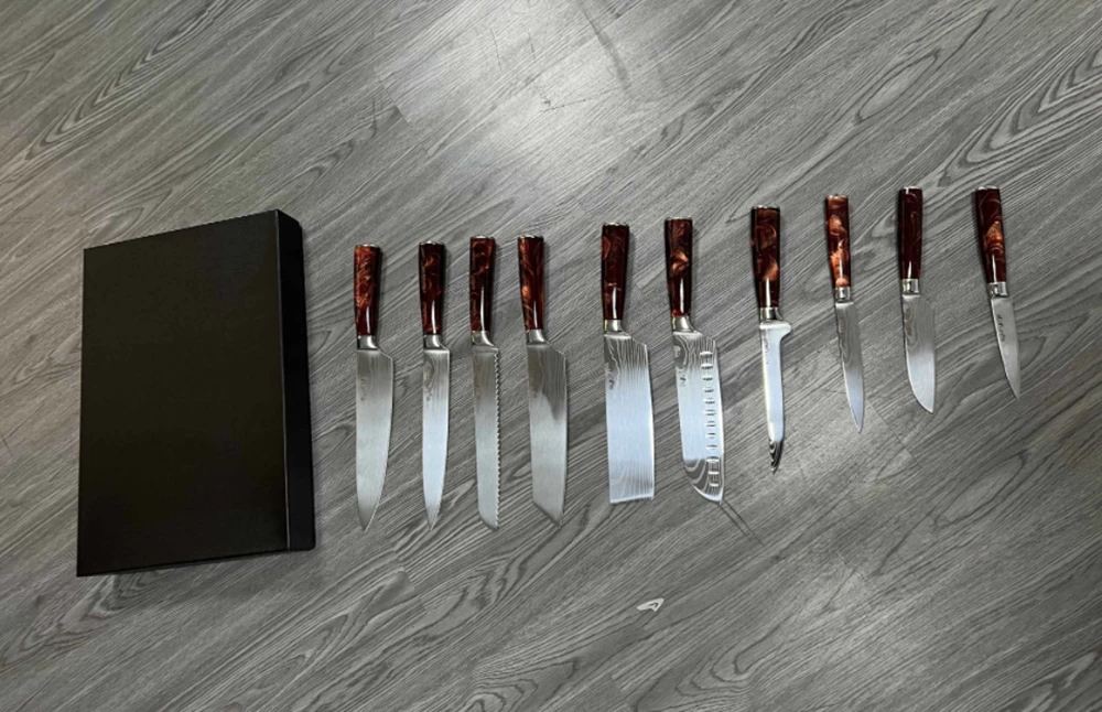 Buy Wholesale China New Design Purple Resin Handle Wholesale 10pcs Japanese  Sushi Carving Chicken Cutting Knife Set & Kitchen Knife Set at USD 41.48